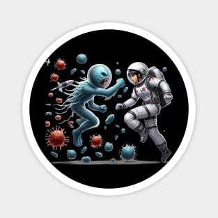 an astronaut against an alien bacteria АІ Magnet
